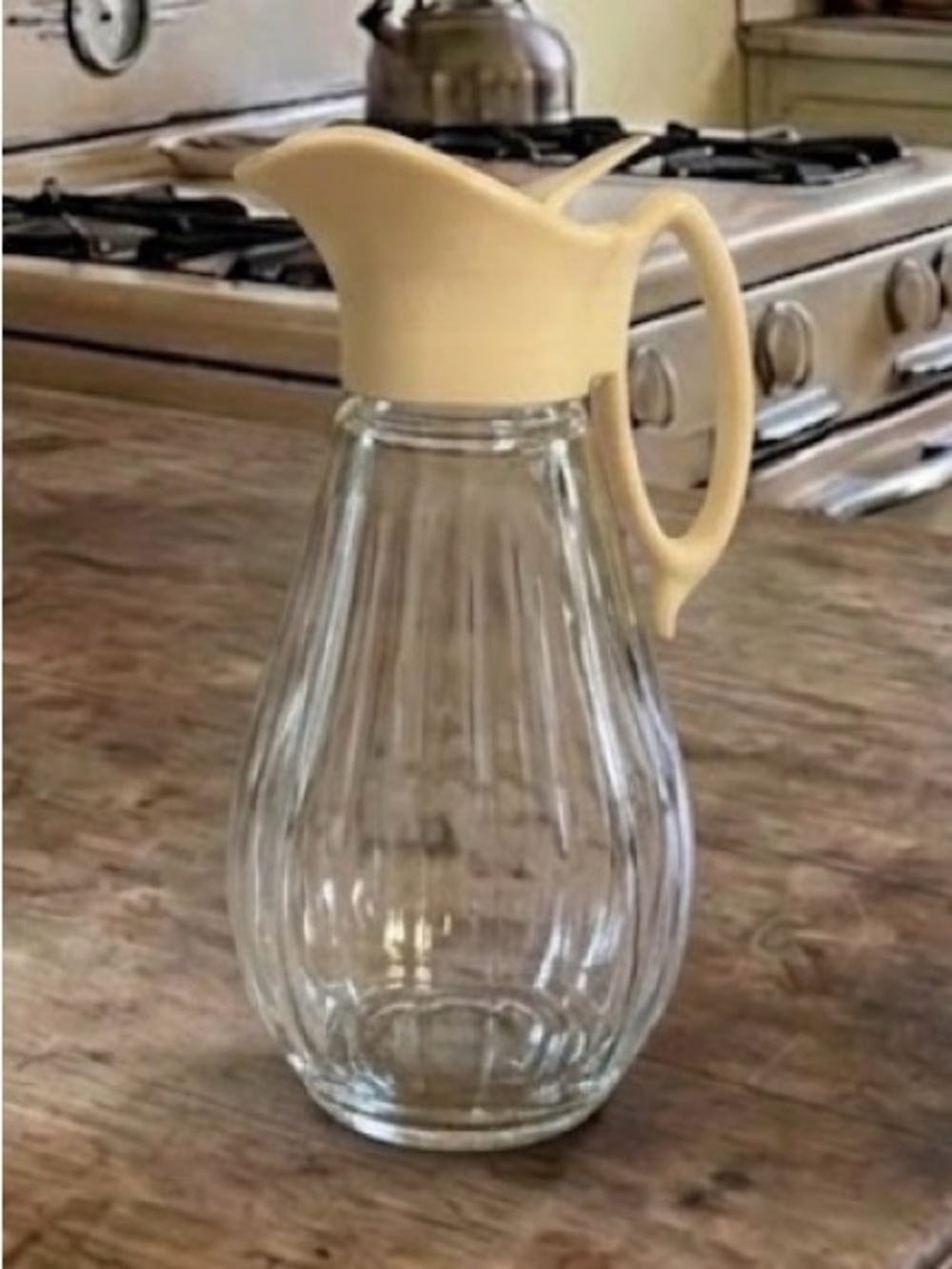 🌸 Vintage Anchor Hocking Log Cabin Maple Syrup Pitcher Syrup Storage Bottle